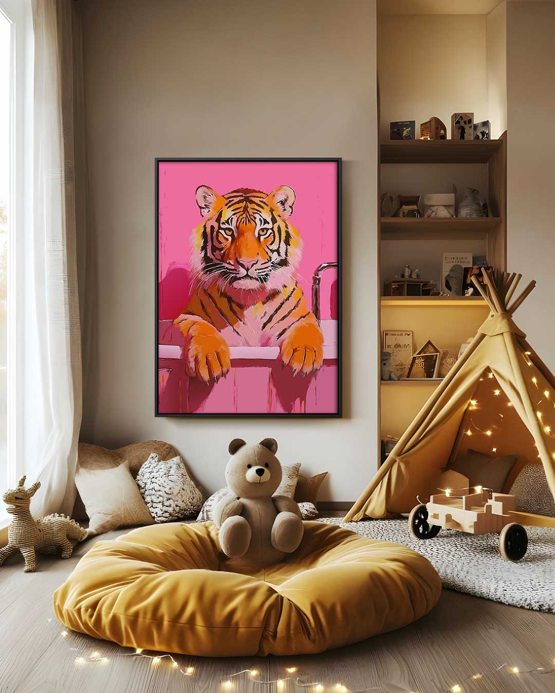 Kunstwerk „Tiger im Bad“