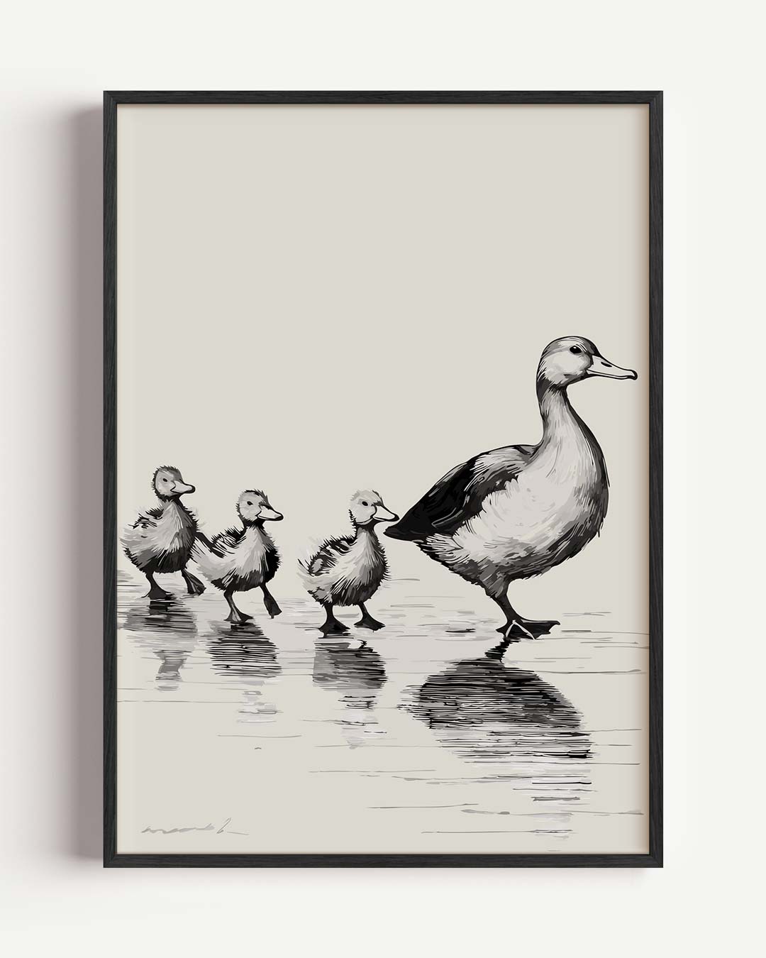 Eendenfamilie Wandkunst Poster-WallArtistic