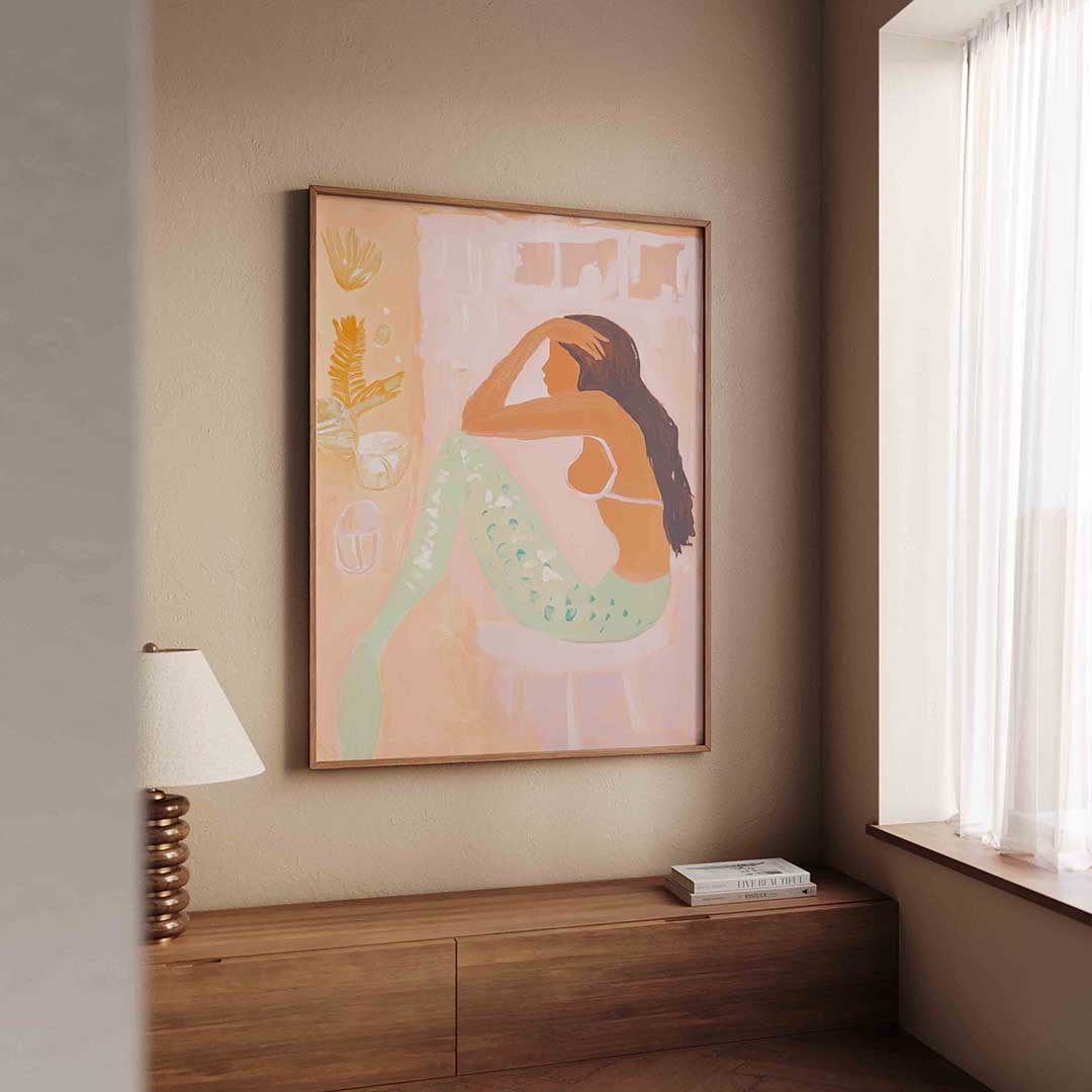 Zeemeermin in pastel Poster