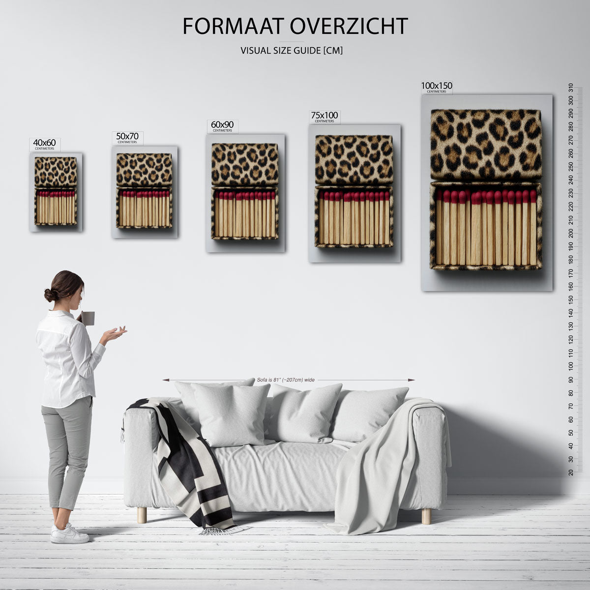 Dierlijk patroon lucifers Kunstwerk