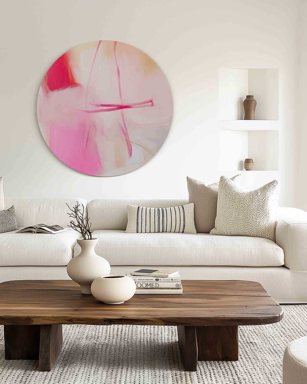 Abstracte roze Muurcirkel