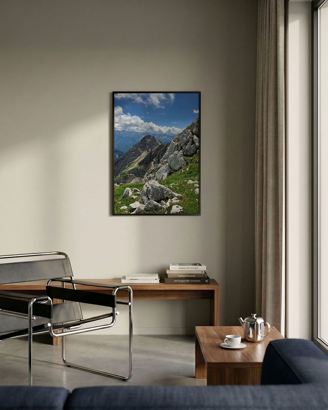 Berglandschap met rotsen Poster