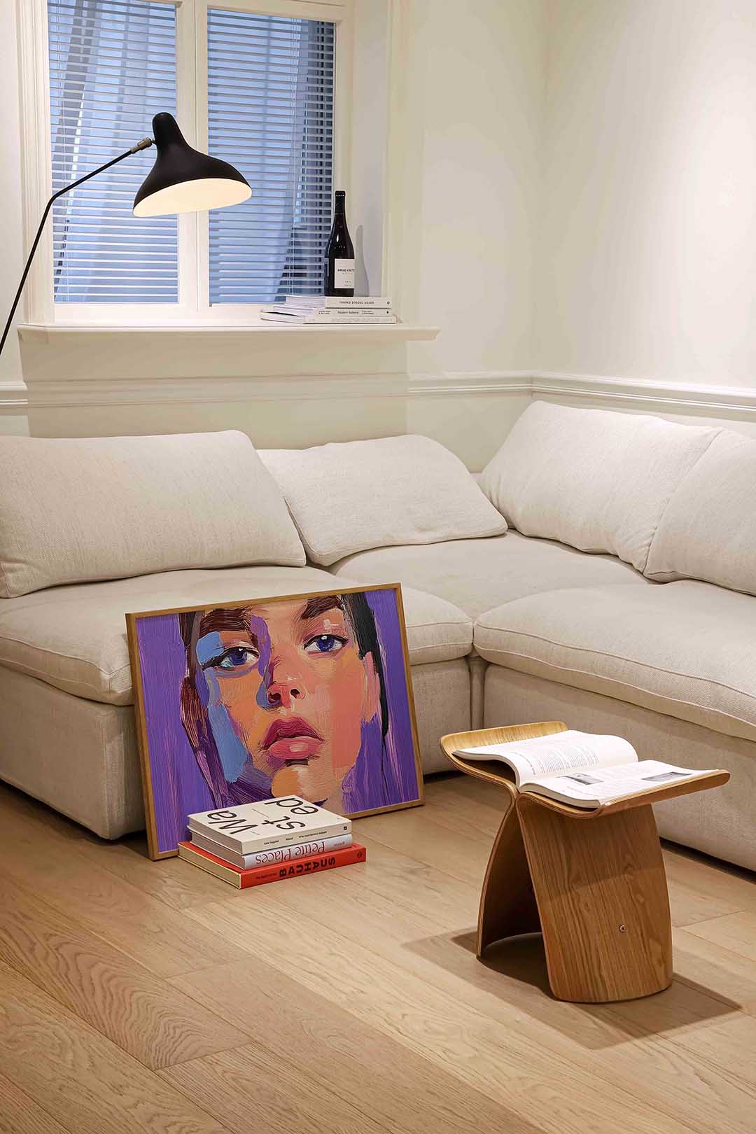Portret met paarse tinten Poster