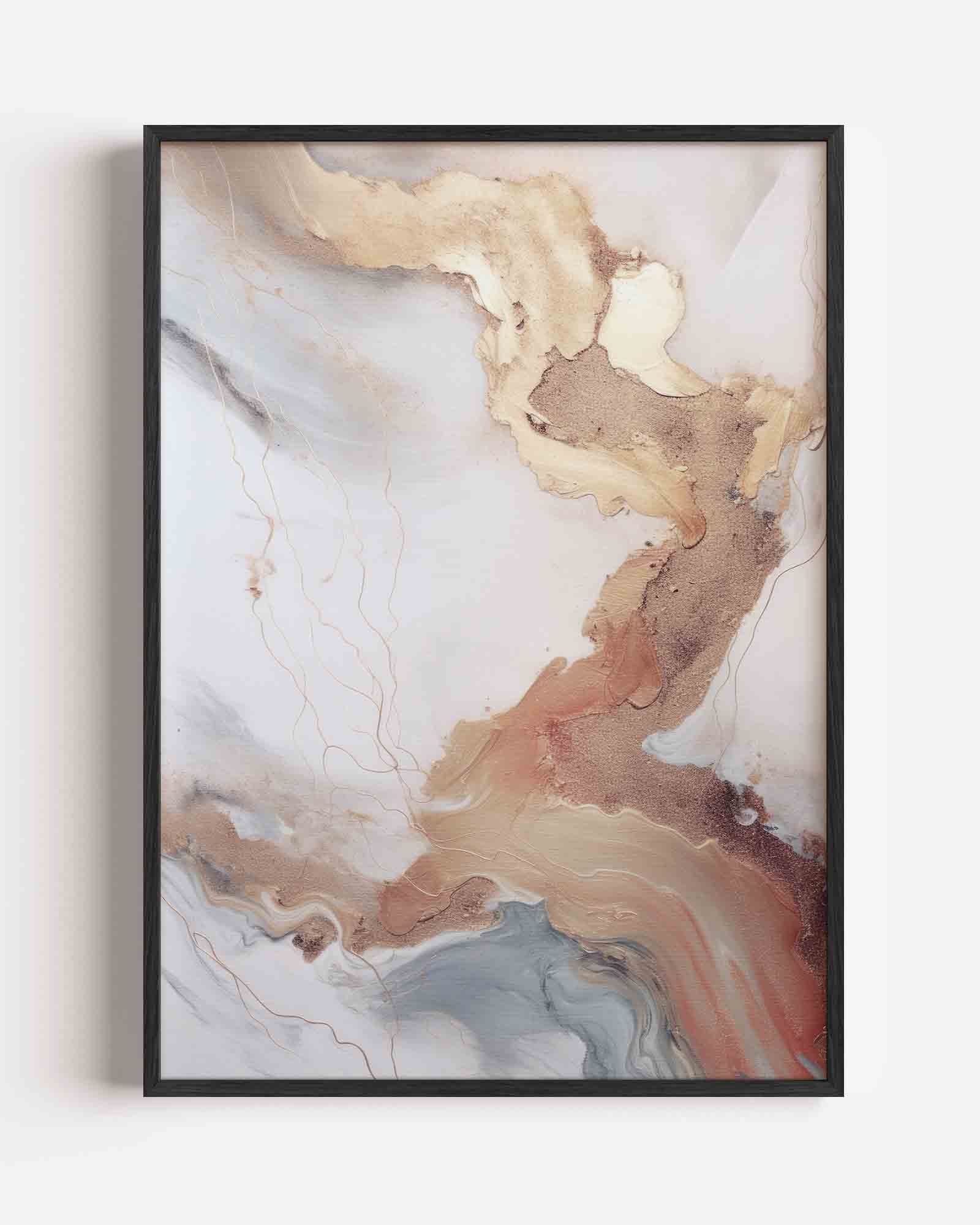Abstracte beige en grijze Poster