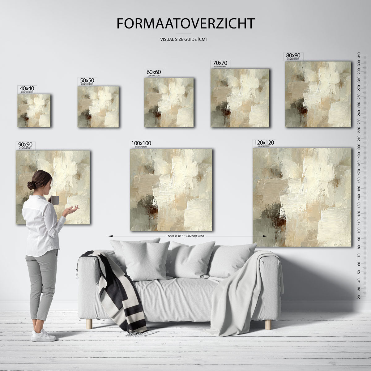 Abstracte beige vlakken Poster