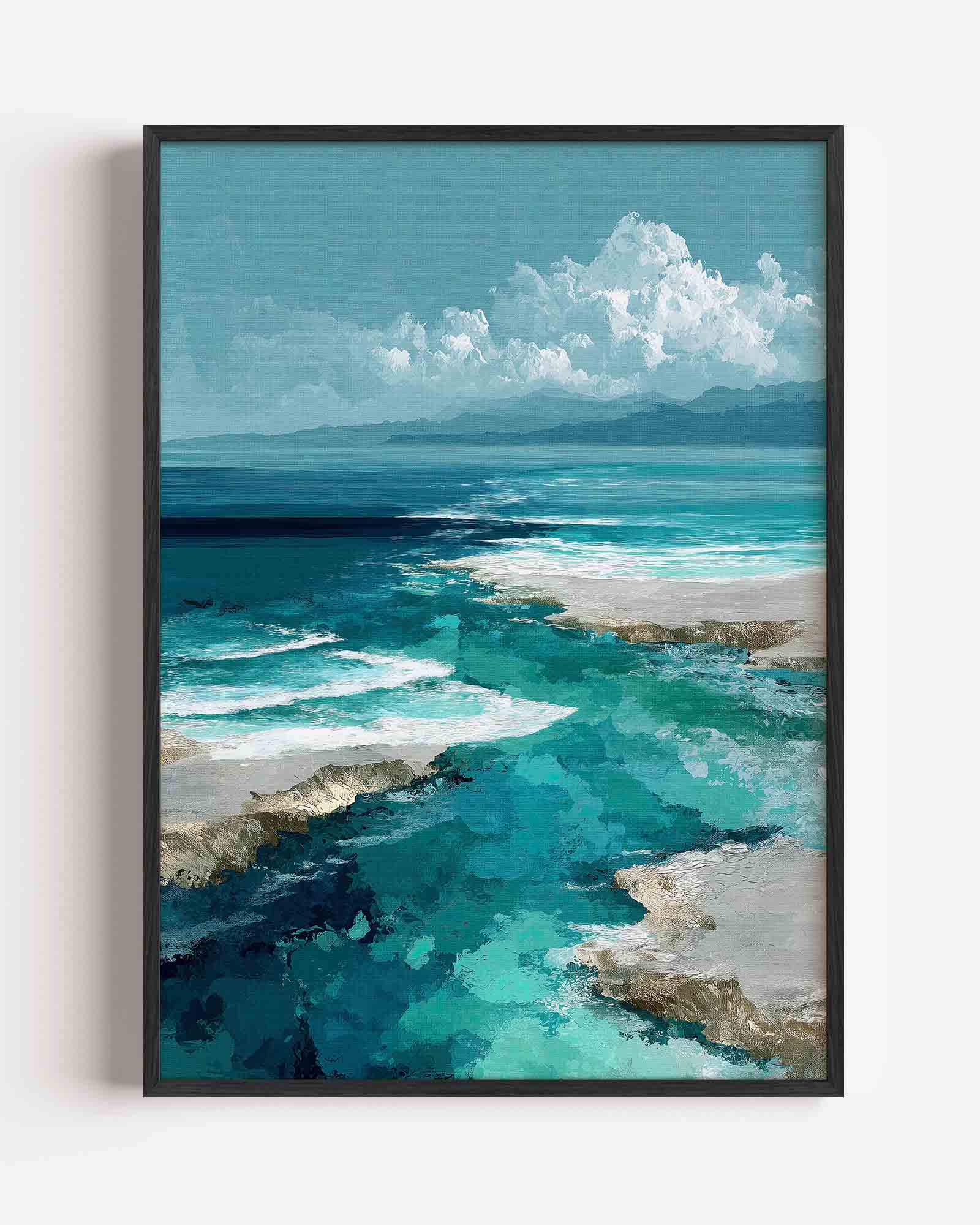 Blauwe oceaanlandschap Poster