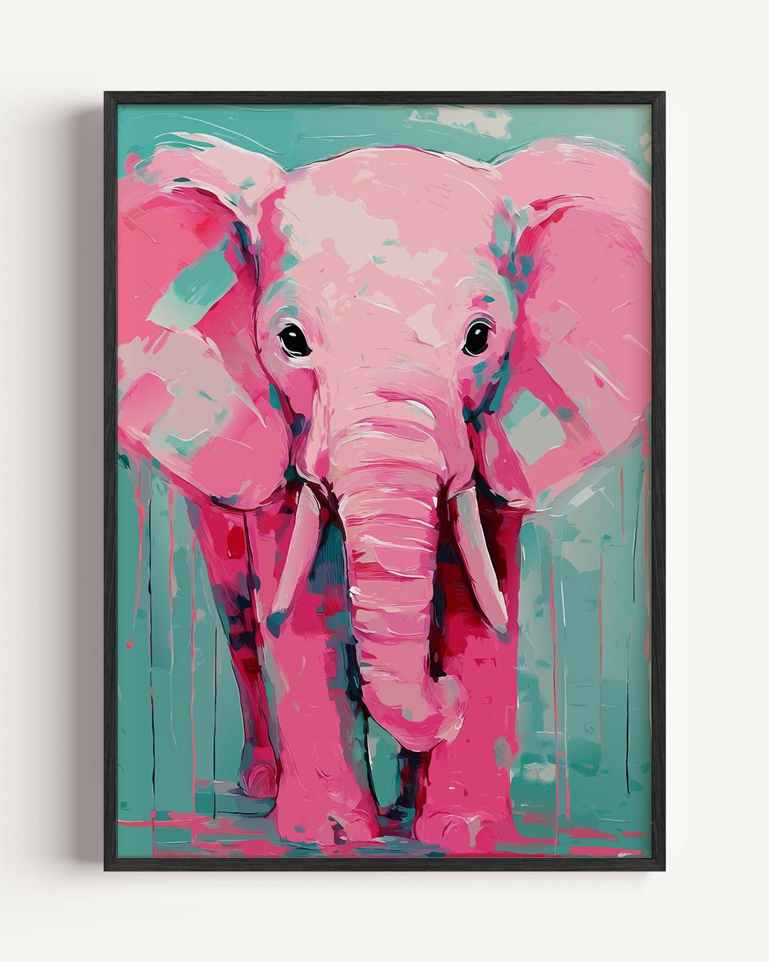 Kleurrijke Roze Olifant Poster-WallArtistic
