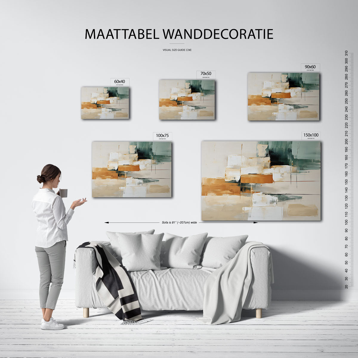 Geometrische kleurencompositie Kunstwerk