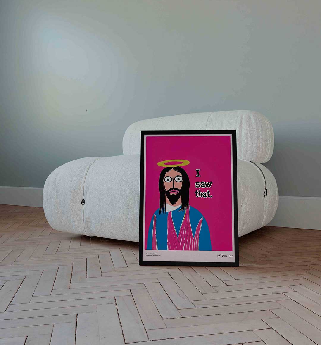 Figuur met aureool Poster