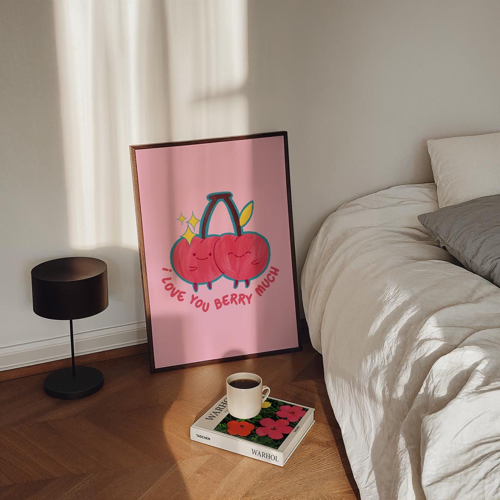 Schattige Kersen Liefdesposter-WallArtistic