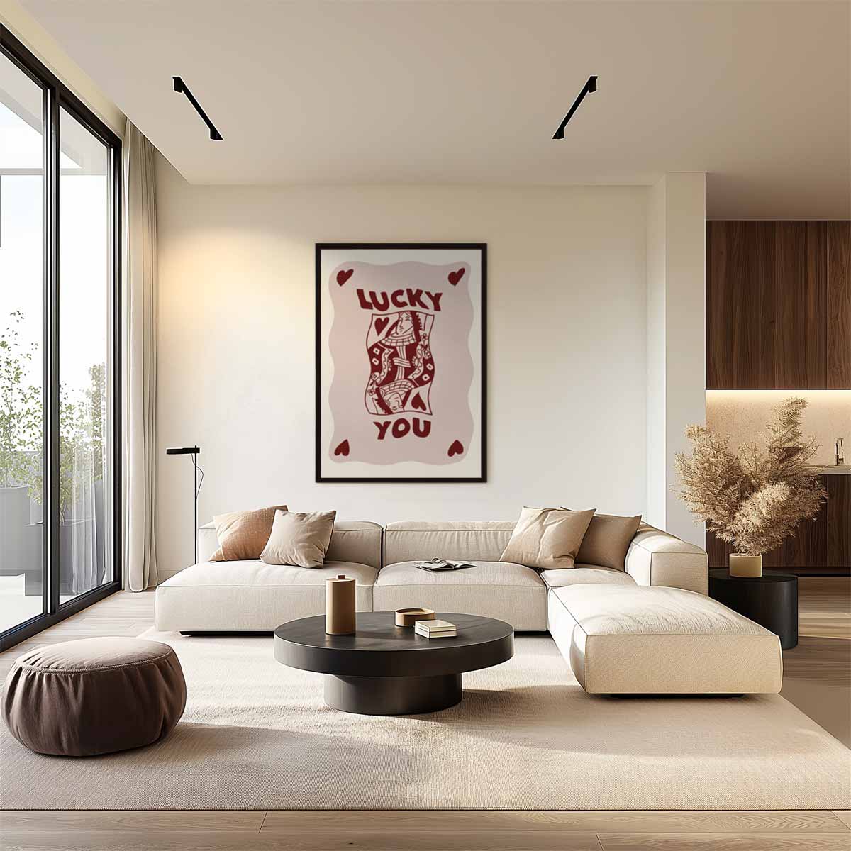 Lucky You Speelkaart Kunst Kunstwerk-canvas-dibond-plexiglas-wanddecoratie-WallArtistic