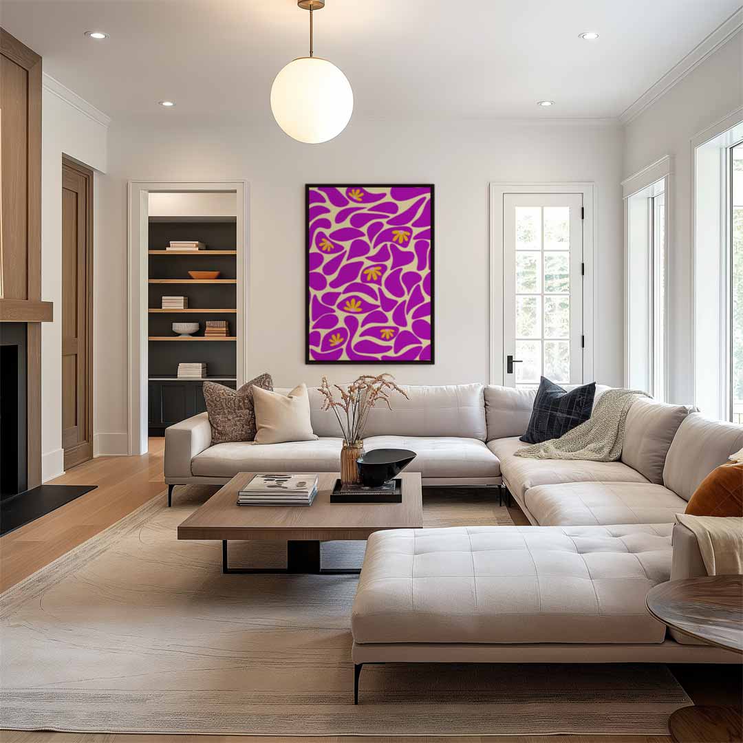 Vrolijke Bloemen Abstract Kunstwerk-canvas-dibond-plexiglas-wanddecoratie-WallArtistic