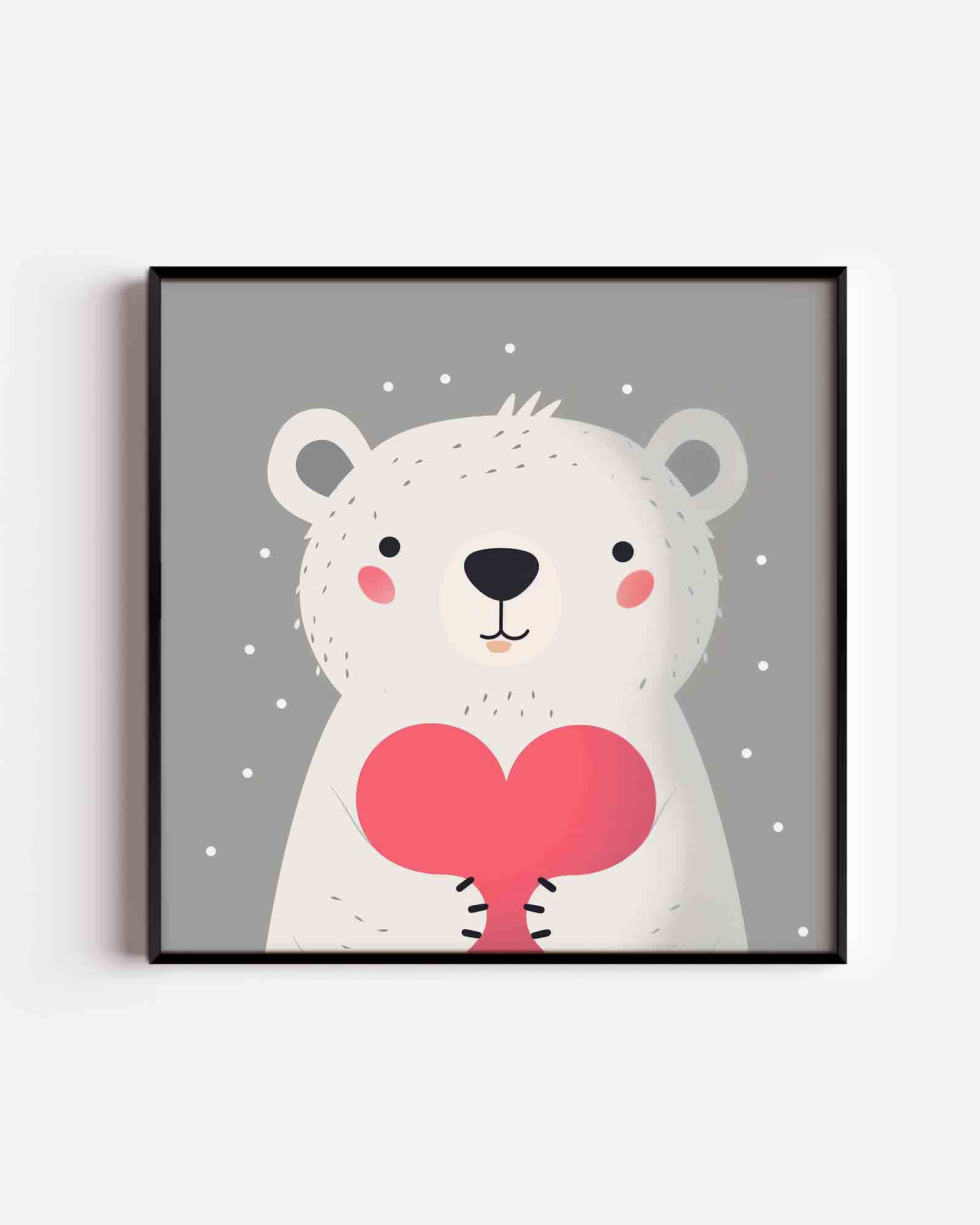 Witte beer met hart Poster