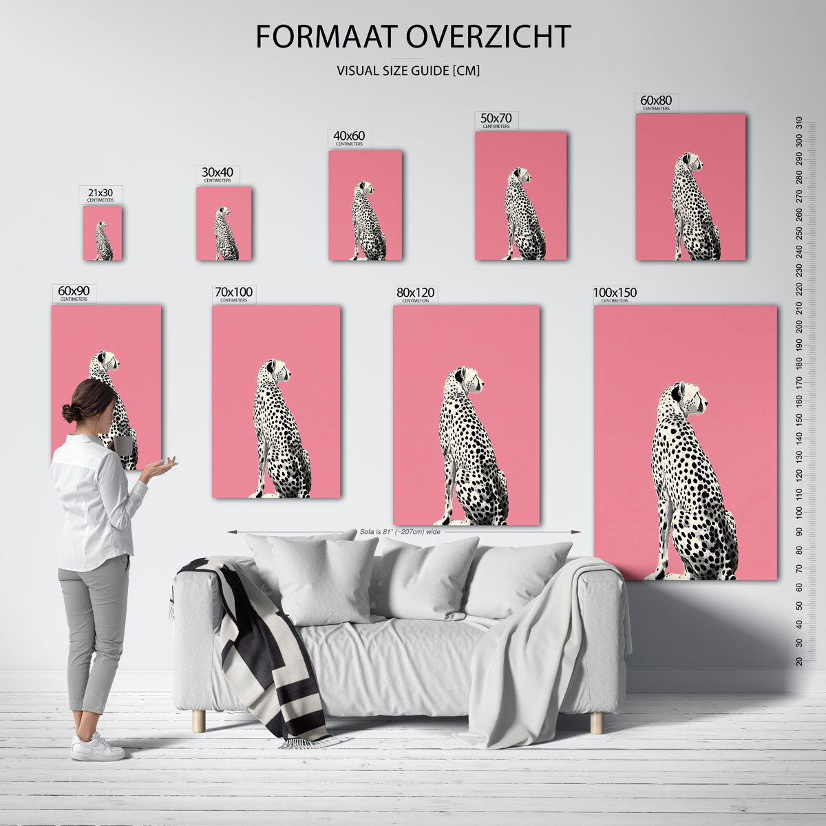 Zittende cheetah Poster