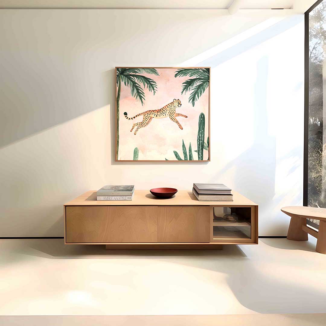Springende luipaard Poster
