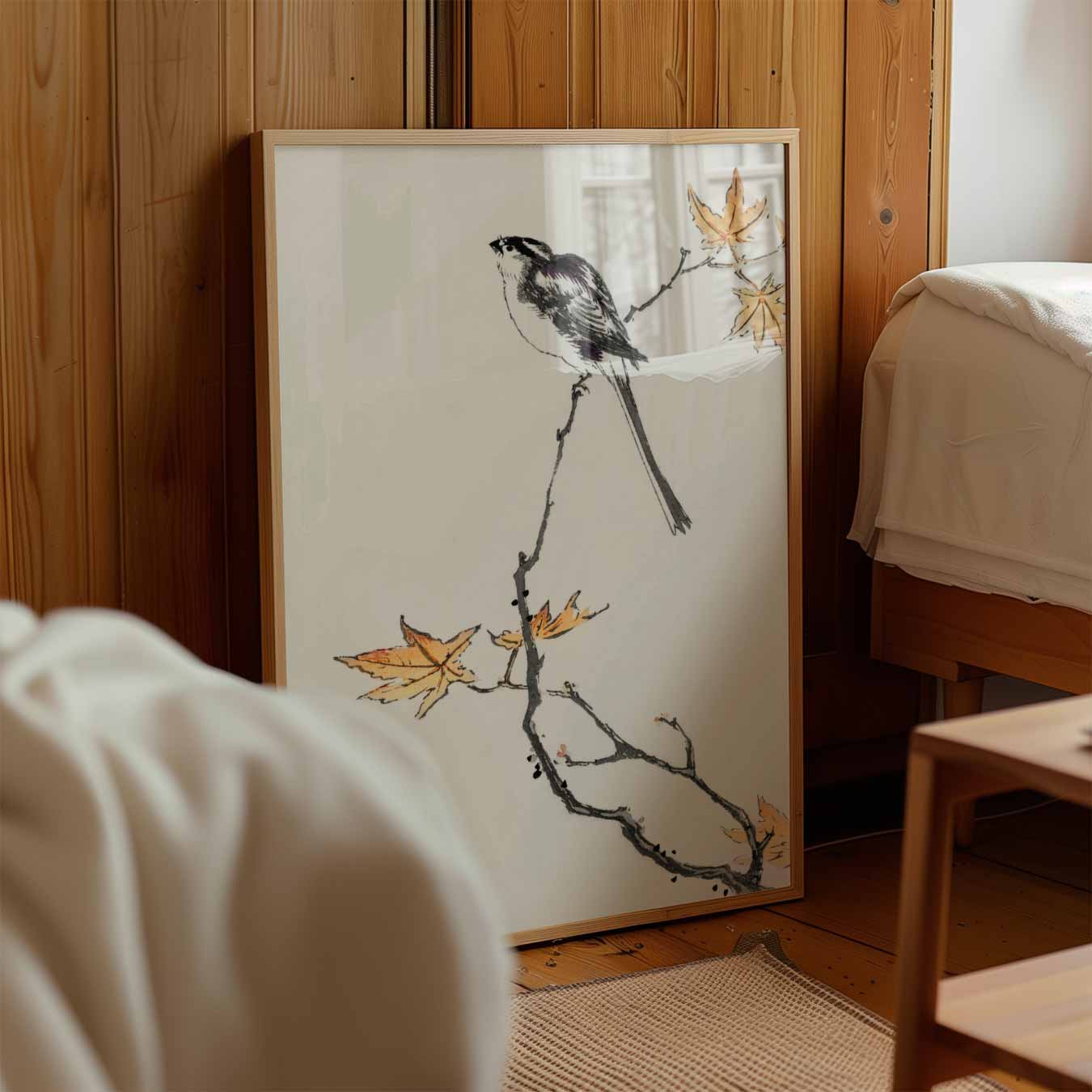 Rustieke Vogel op Herfsttak Poster-WallArtistic