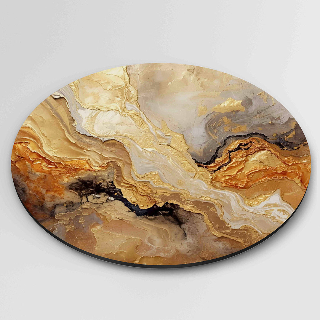 Goud en bruin patroon Muurcirkel