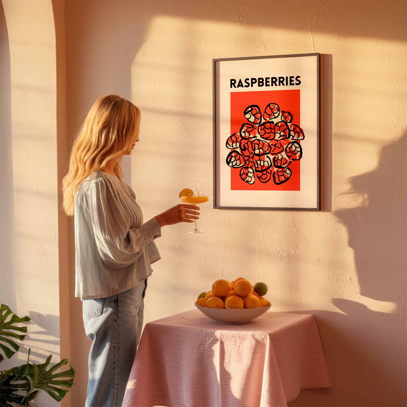 Frisse Frambozen Illustratieposter-WallArtistic