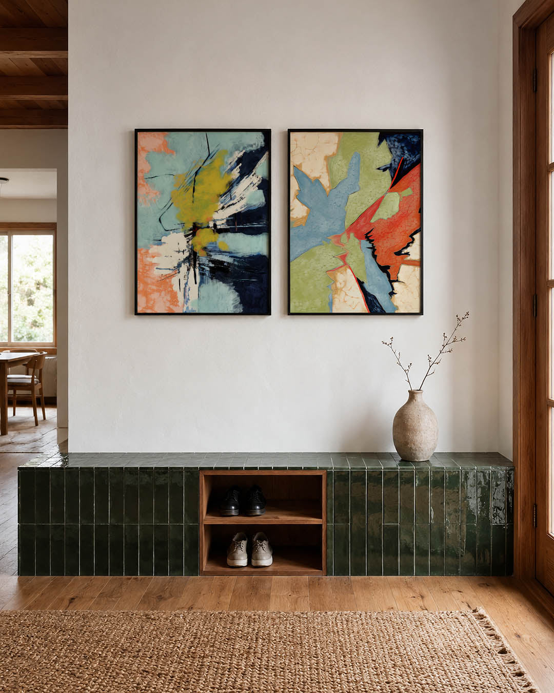 Kleurrijke vormenexplosie Posterset