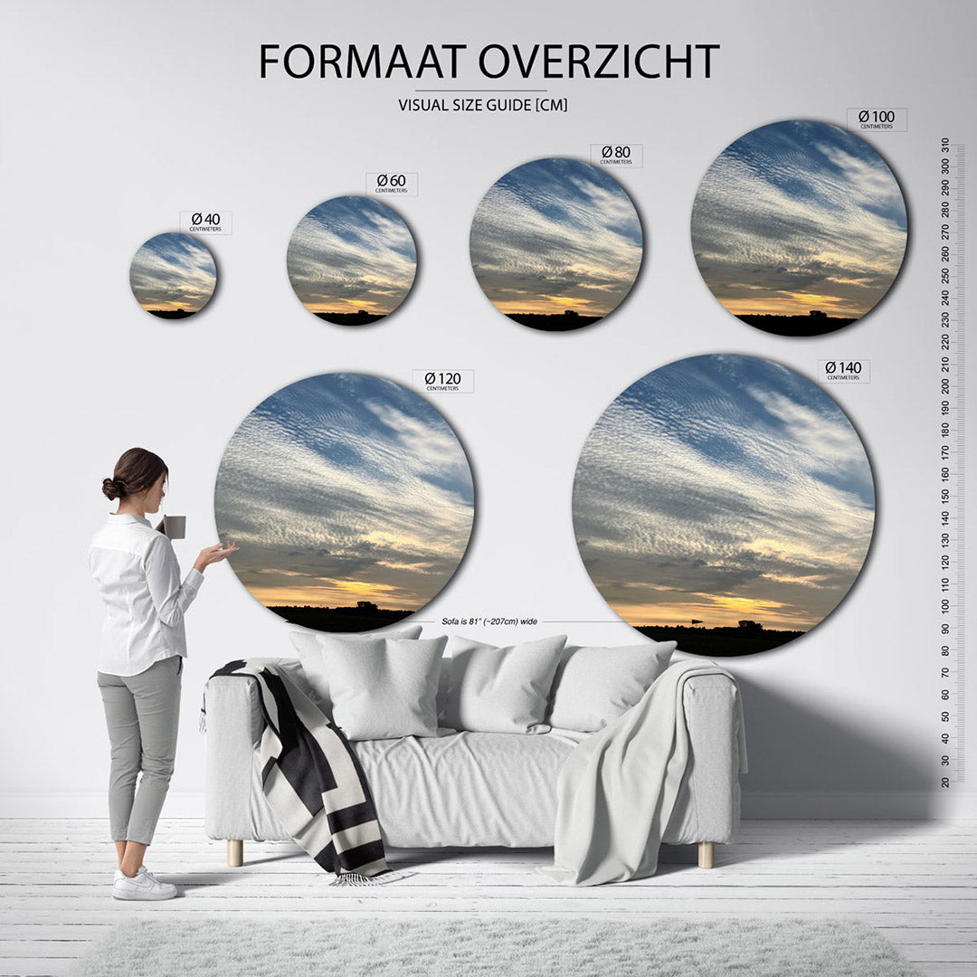 Wolkenspel bij zonsondergang Muurcirkel