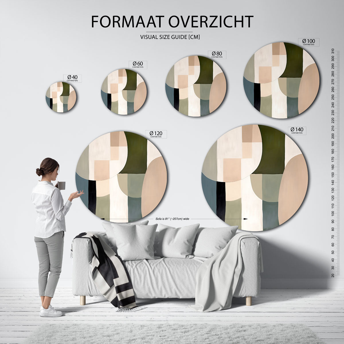 Abstracte vormen Muurcirkel