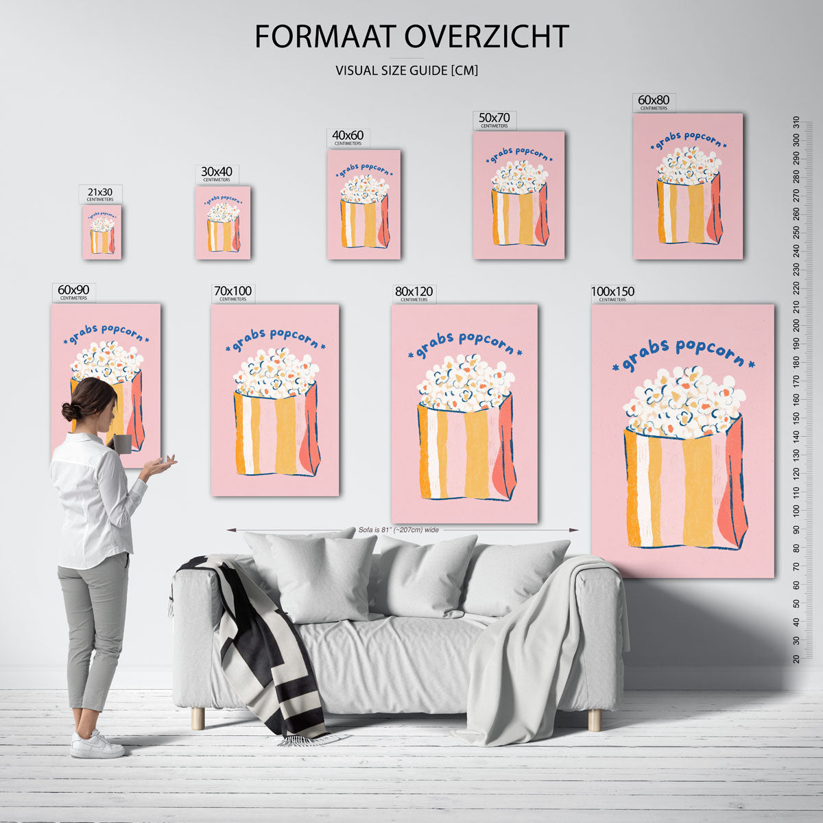 Popcorn illustratie Poster