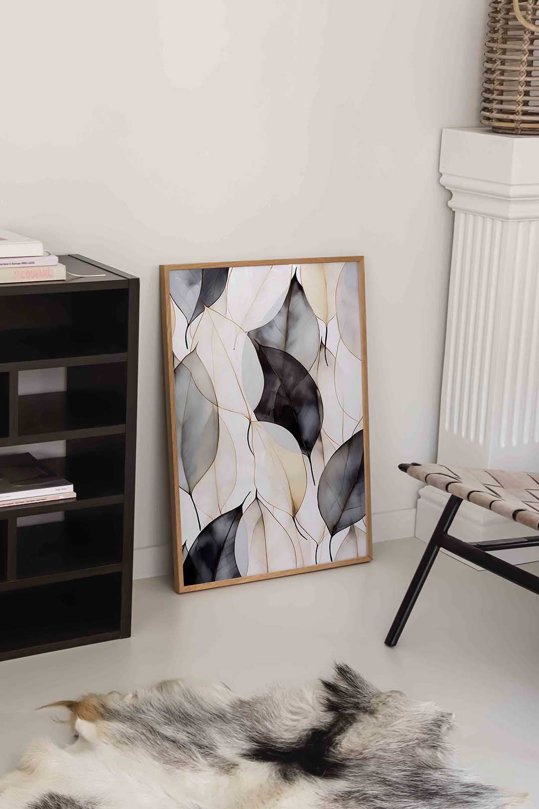 Bladeren in neutrale tinten Poster