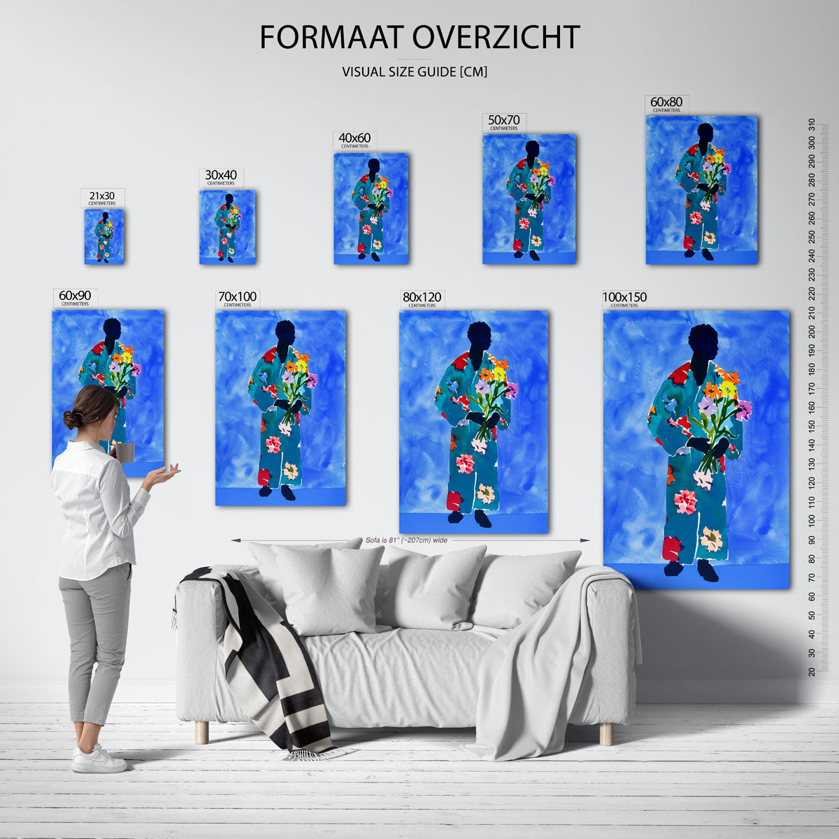 Figuur met bloemen Poster