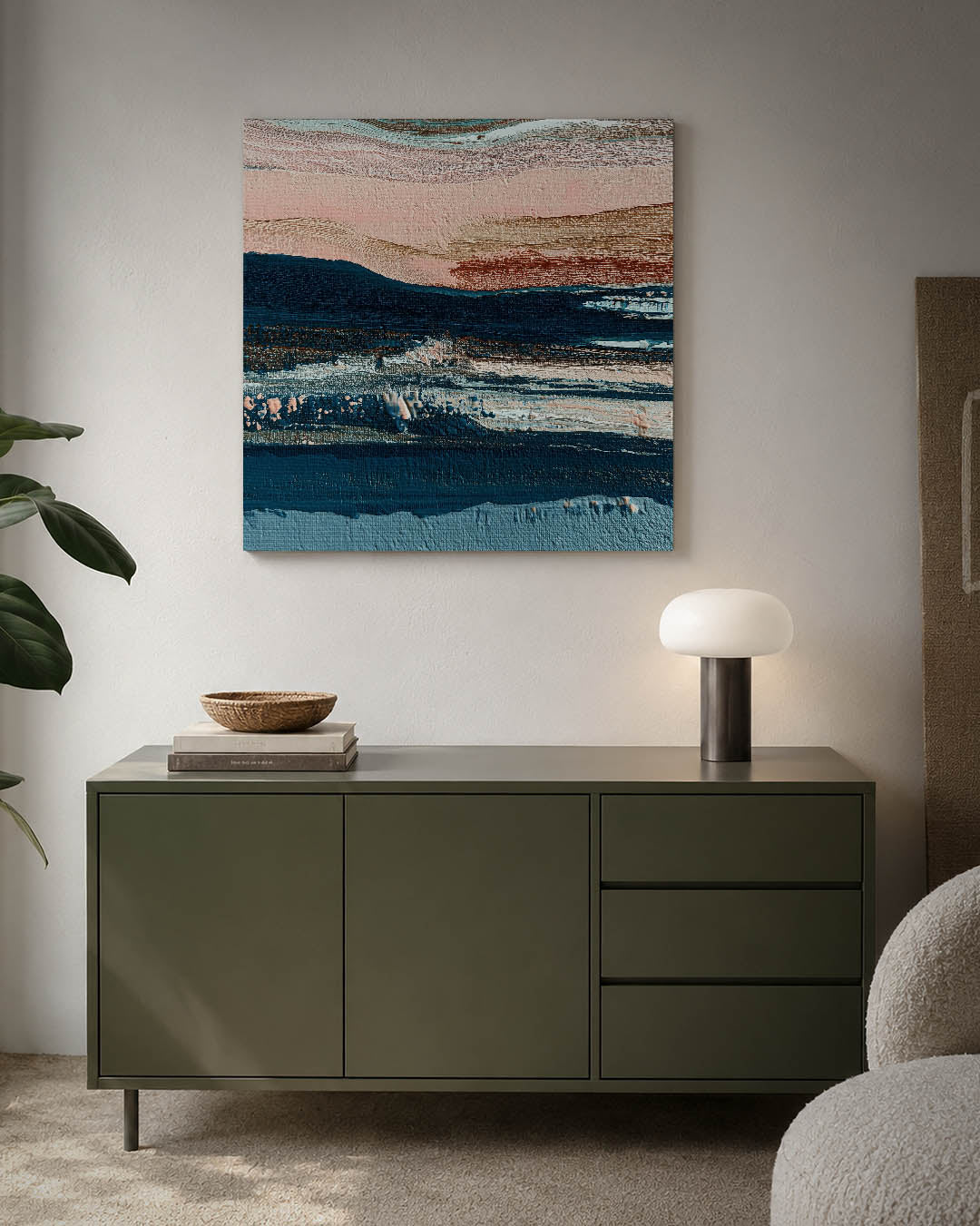 Gelaagde kleurencompositie Kunstwerk
