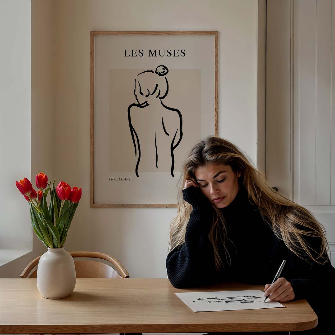 Les Muses Minimalistische Kunstposter-WallArtistic