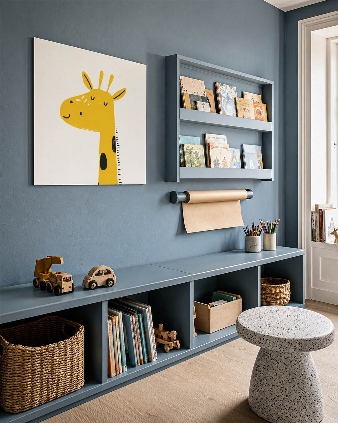 Vrolijke giraffe illustratie Kunstwerk