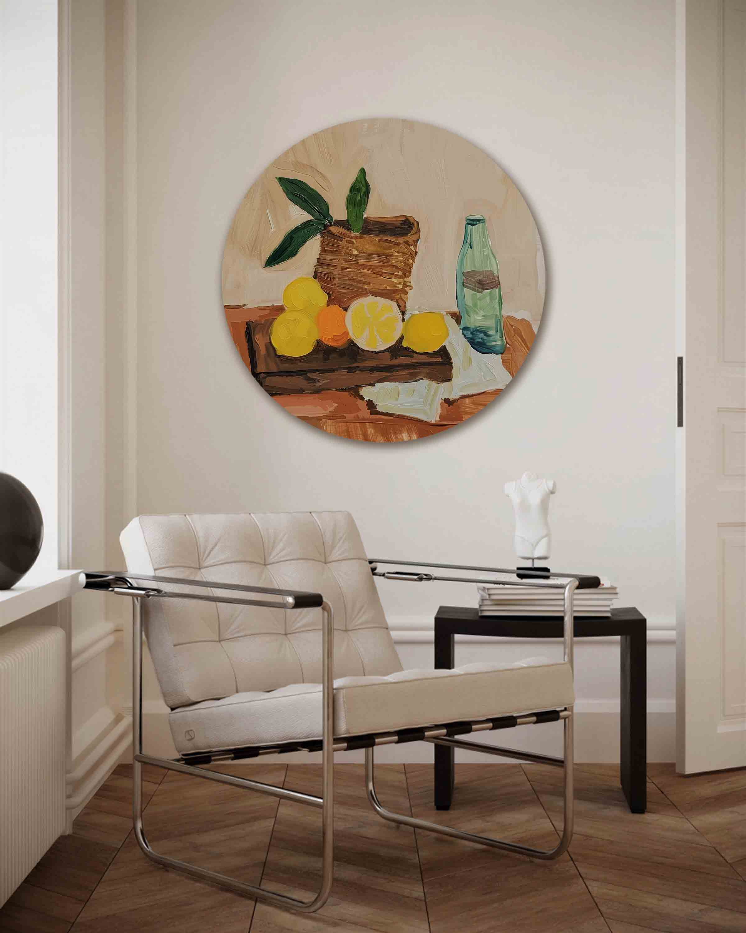 Fruit en fles Muurcirkel