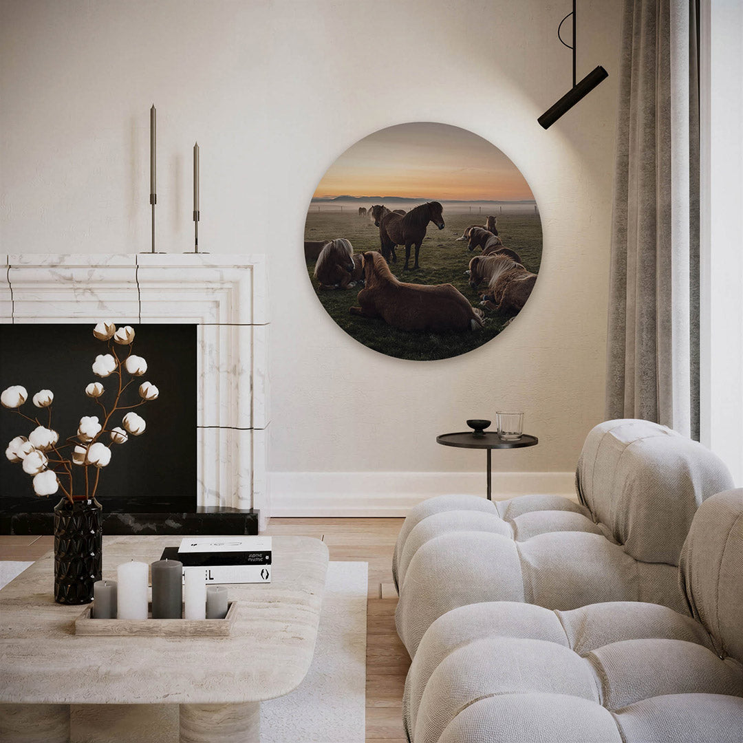 Paarden in landschap Muurcirkel