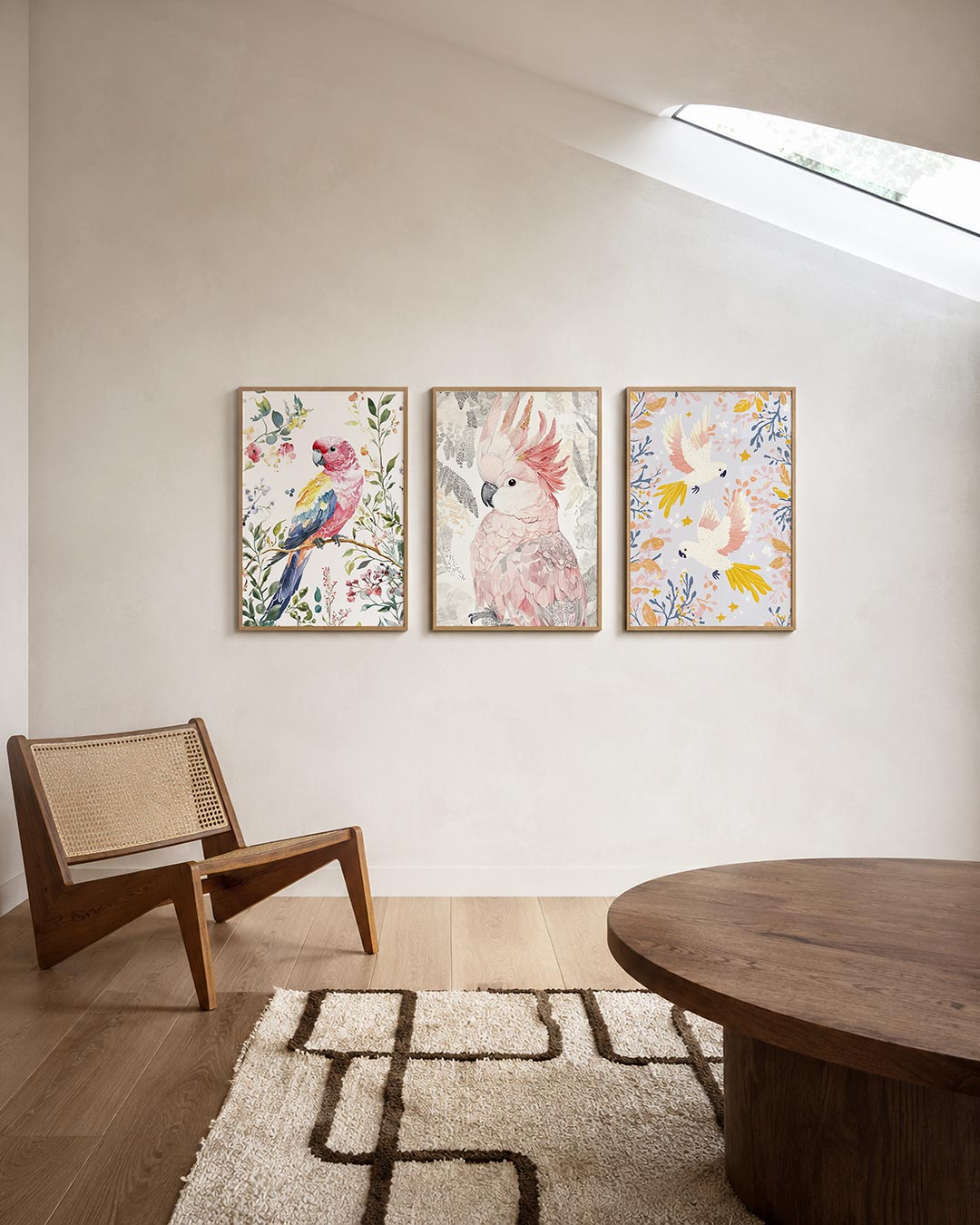 Vogel en bloemen Posterset