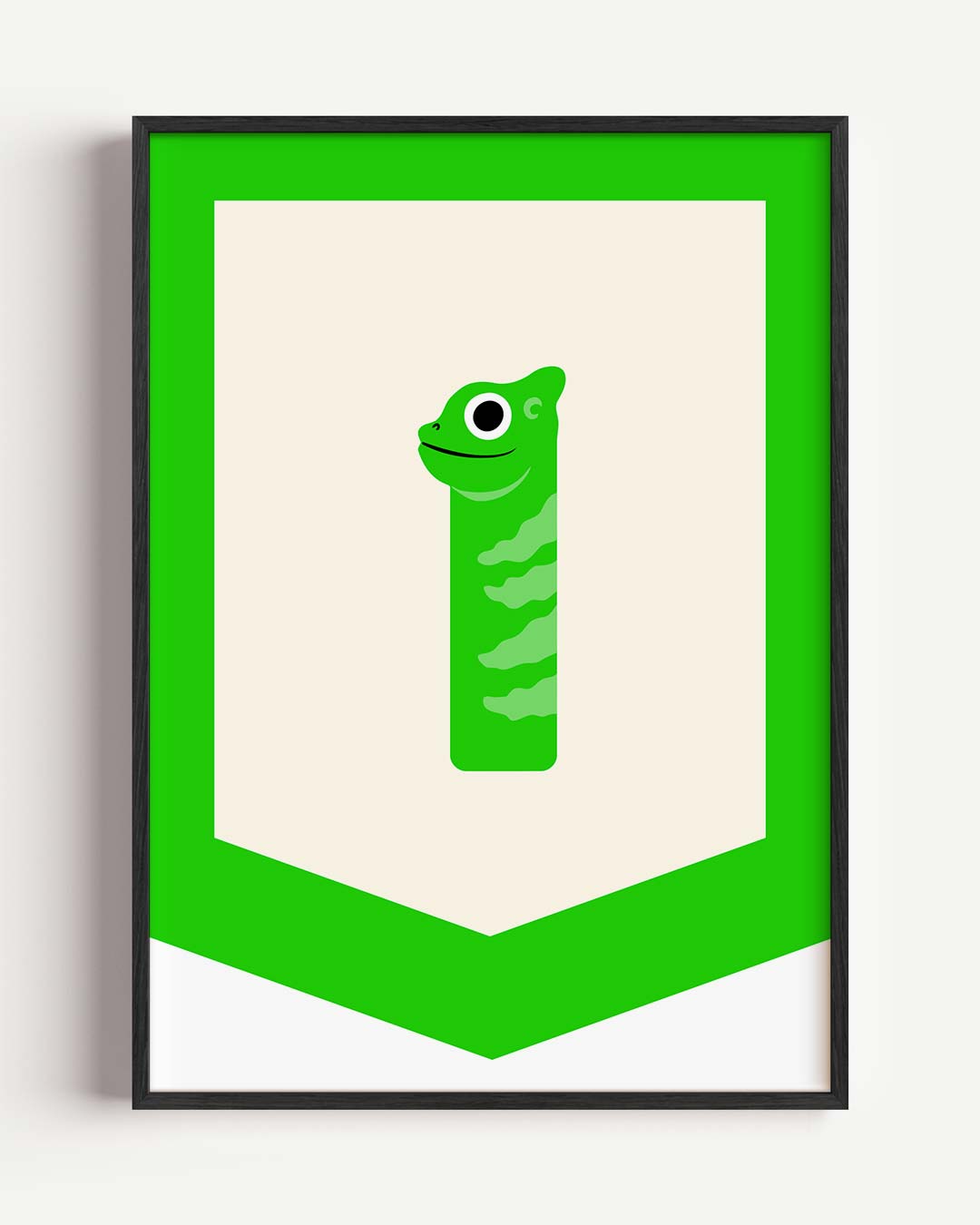 Vrolijke Kameleon Kunstposter-WallArtistic
