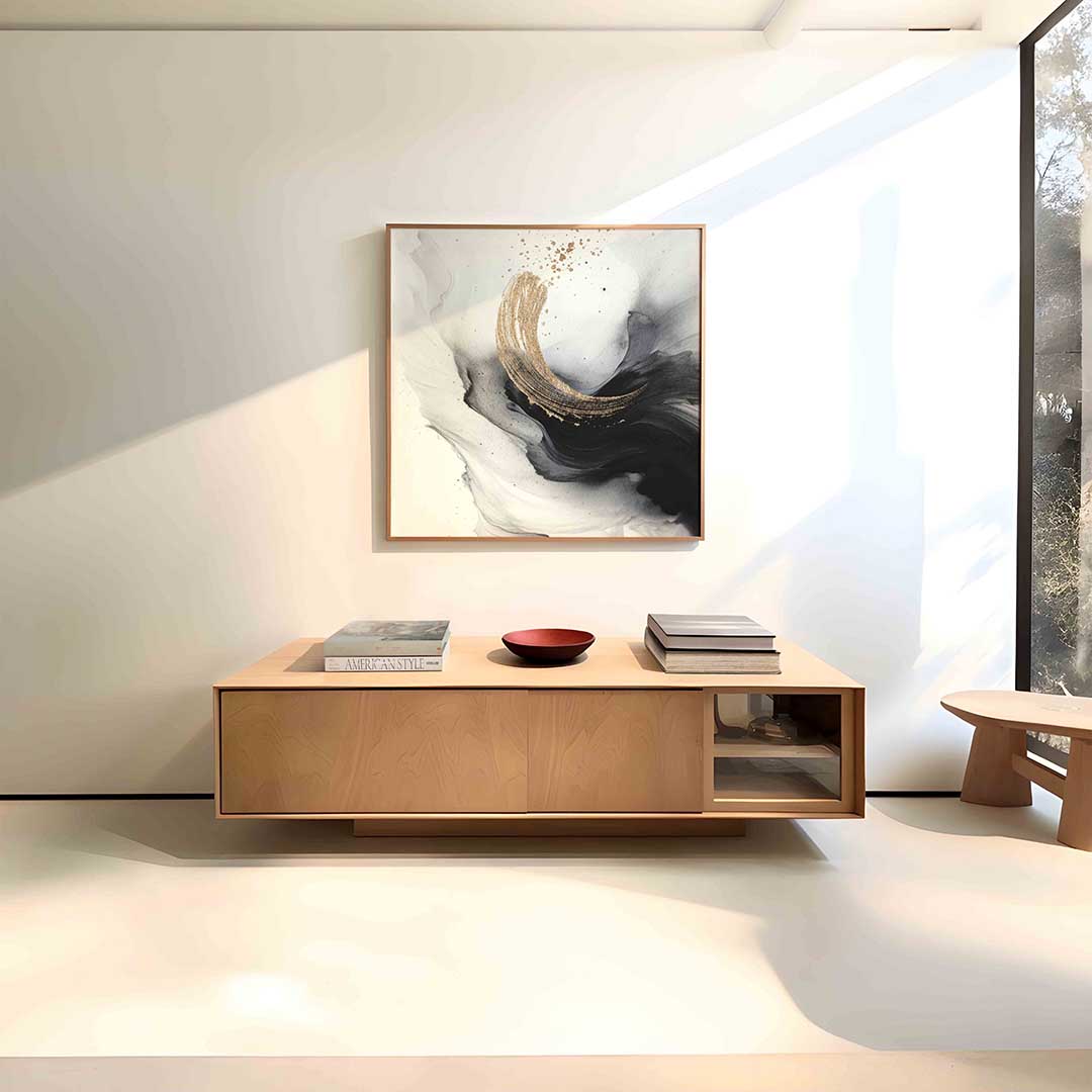 Abstracte penseelstreek Poster