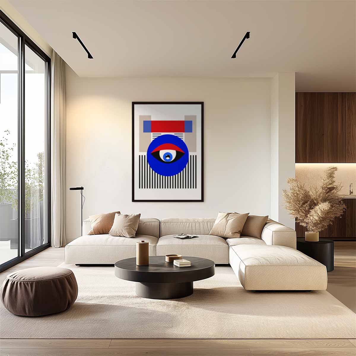 Modern Geometrisch Oogkunstwerk Kunstwerk-canvas-dibond-plexiglas-wanddecoratie-WallArtistic