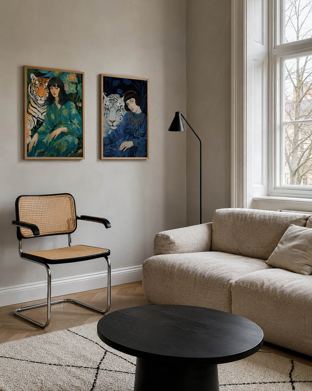 Tijger en vrouw Posterset