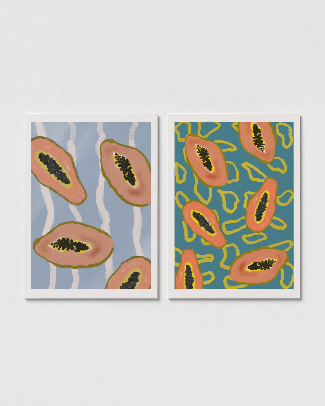 Vruchten en lijnen Posterset