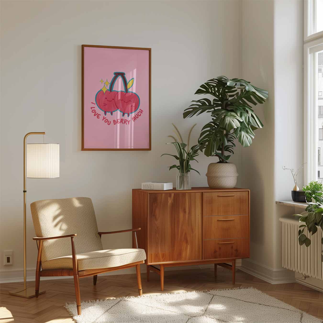 Schattige Kersen Liefdesposter-WallArtistic