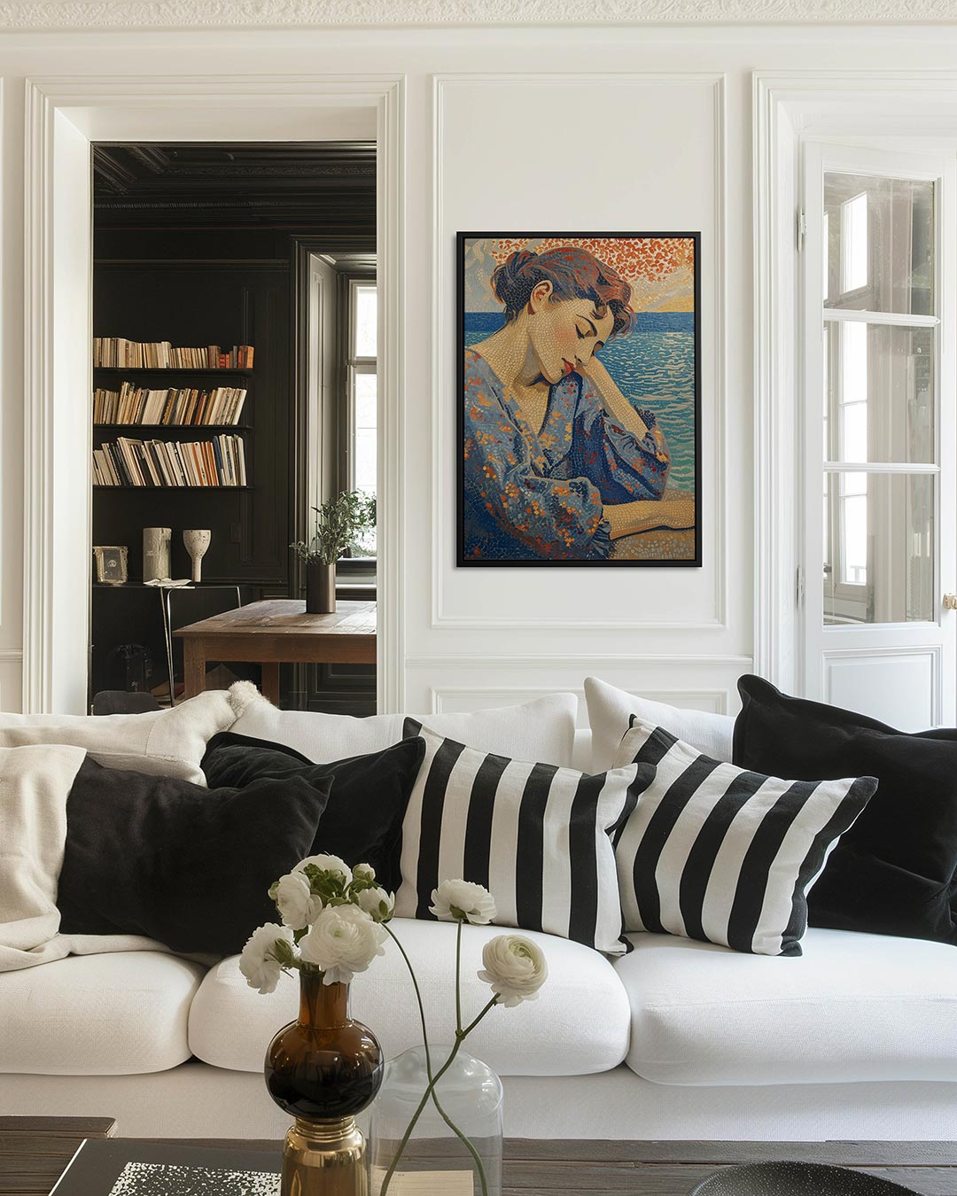 Dromerige mozaïek vrouw Kunstwerk