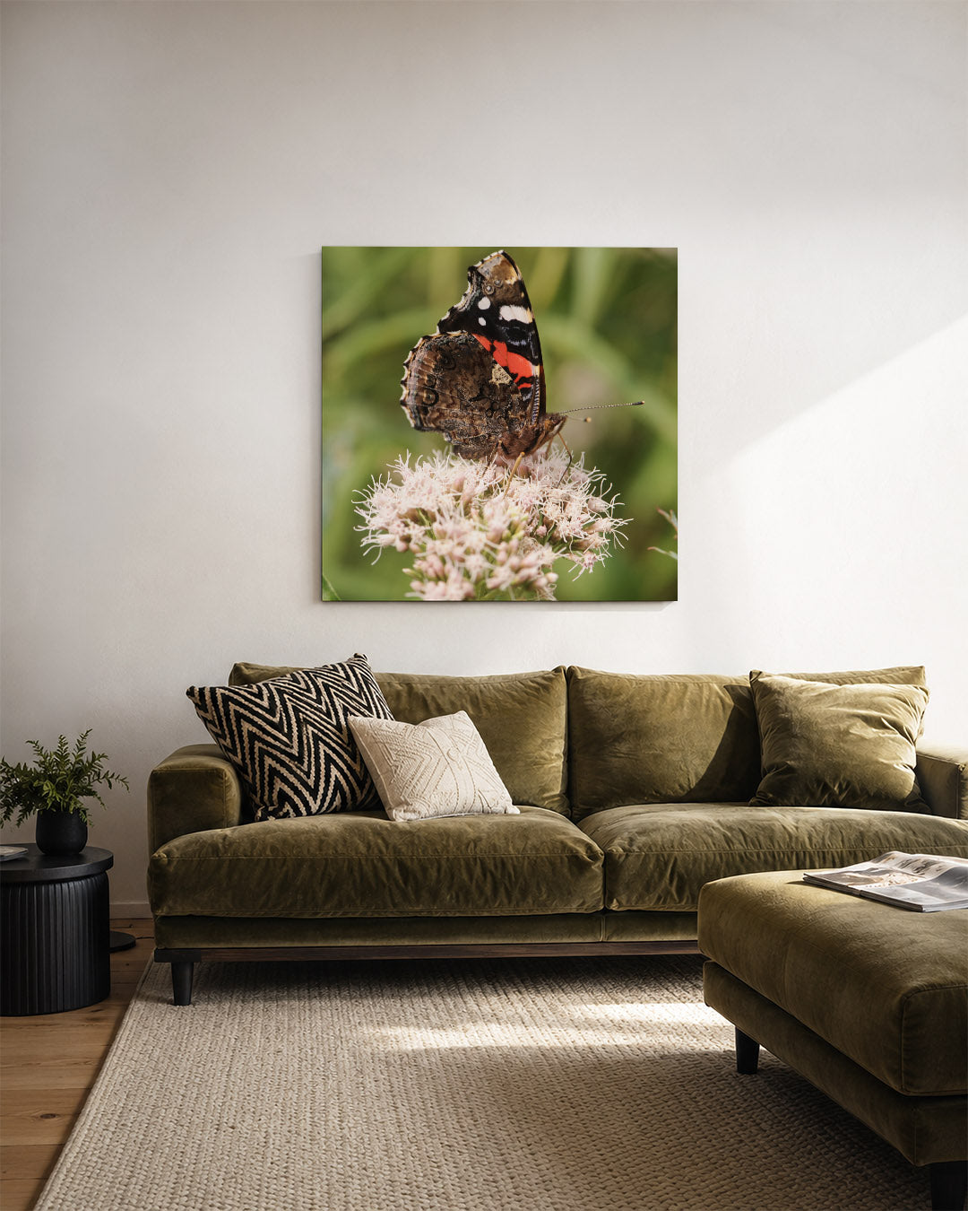 Vlinder op bloem Kunstwerk