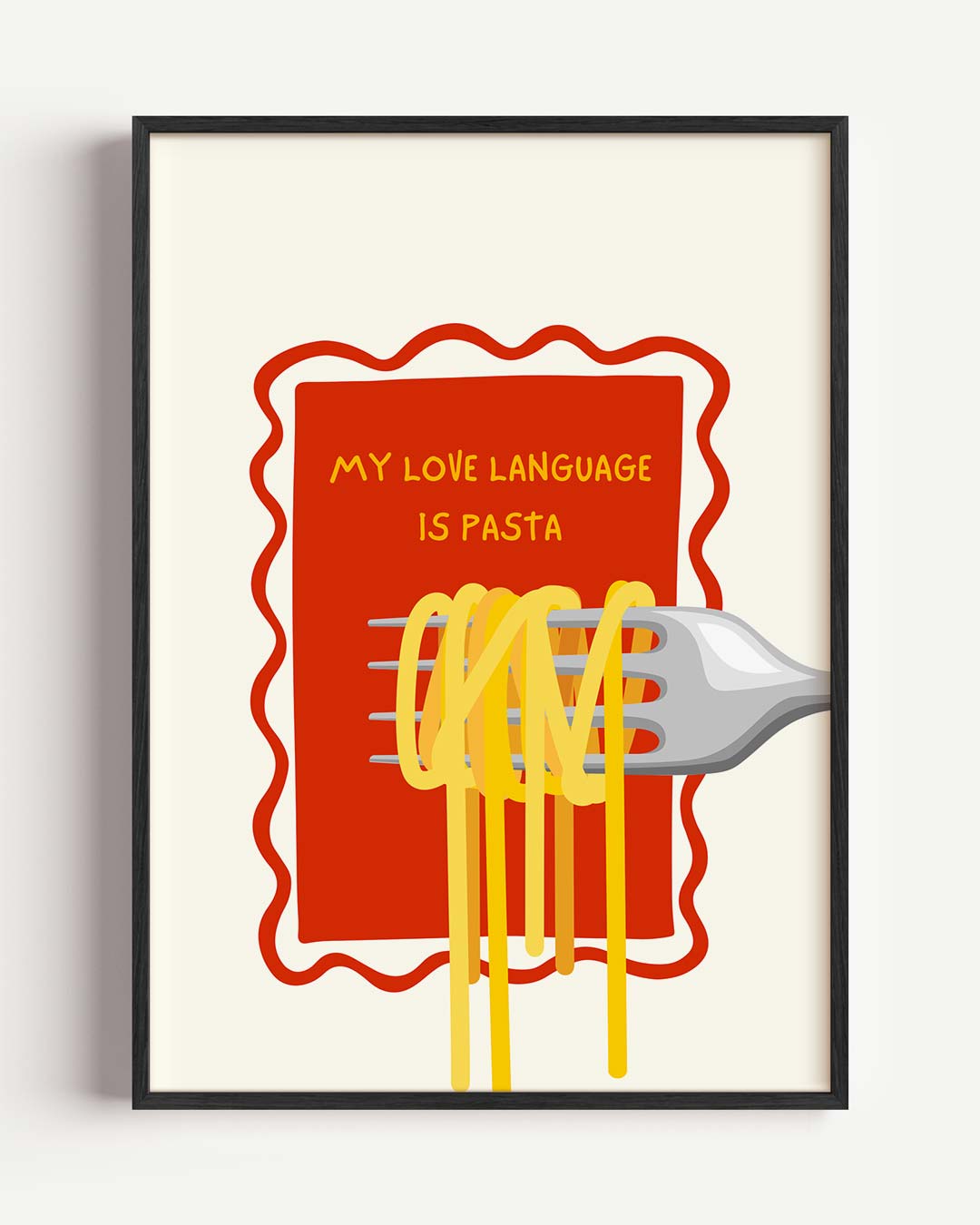 Pasta Liefde Taalposter-WallArtistic