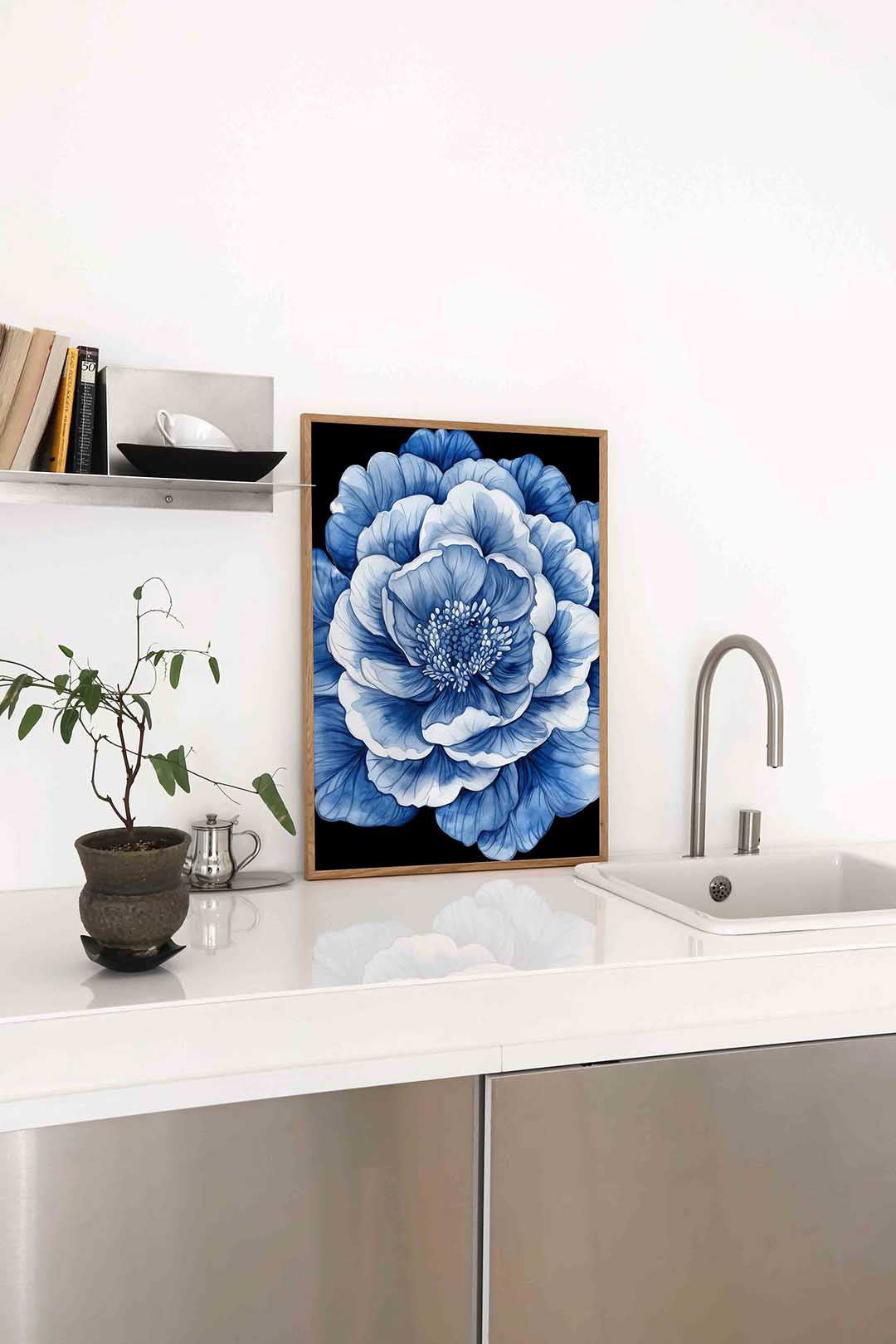 Blauwe bloem Poster