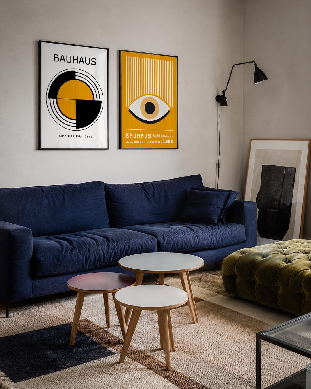 Cirkelstructuur en lijnen Posterset