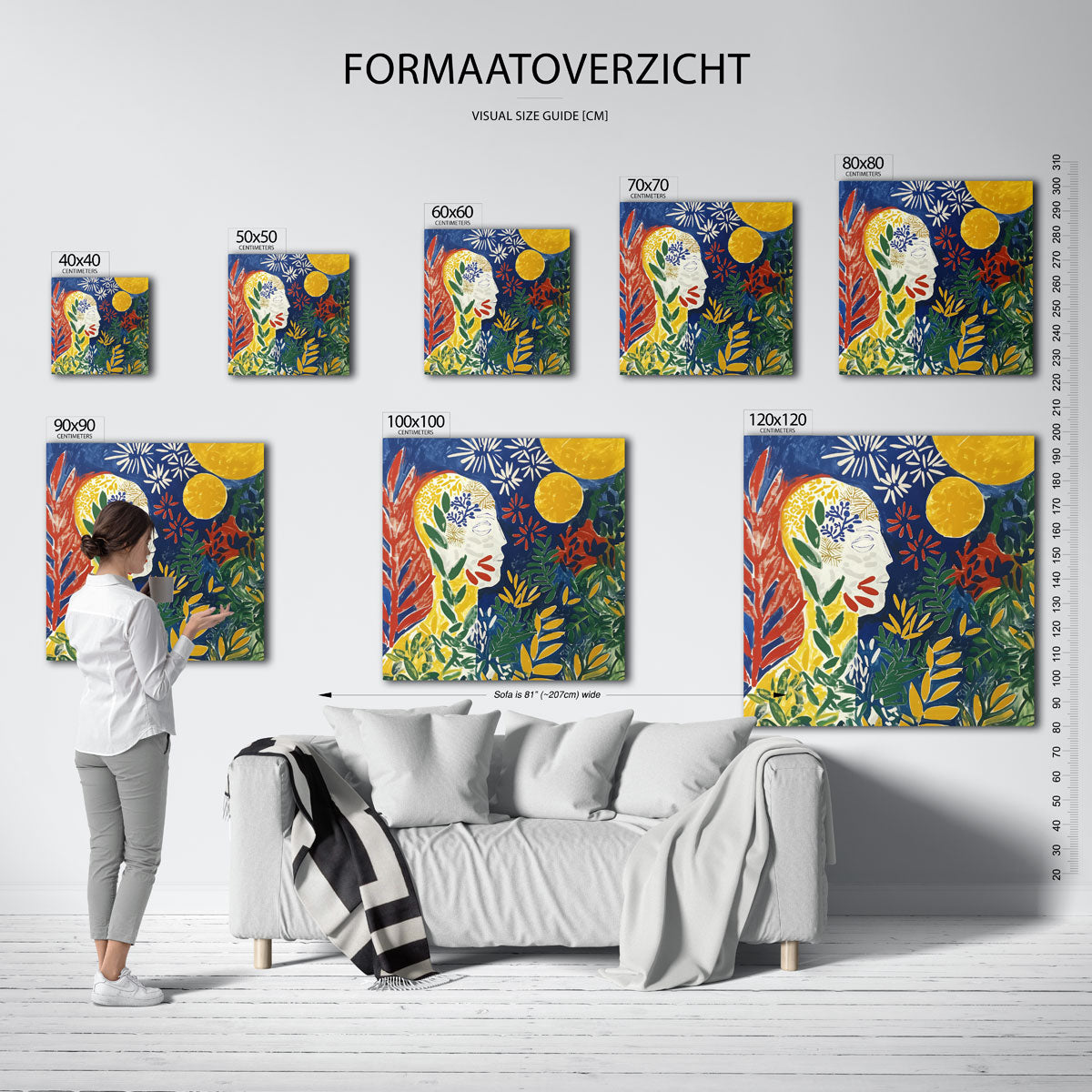 Abstracte natuur en gezicht Poster