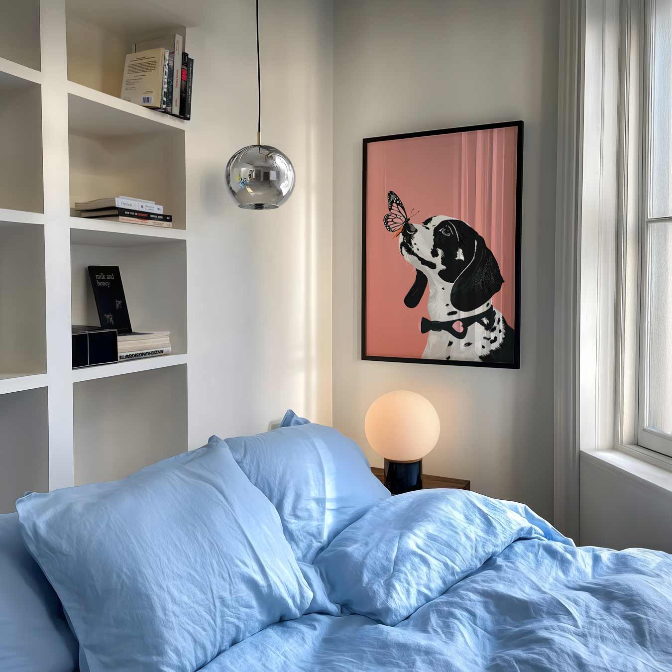 Vrolijke Dalmatiër Met Vlinder Poster-WallArtistic