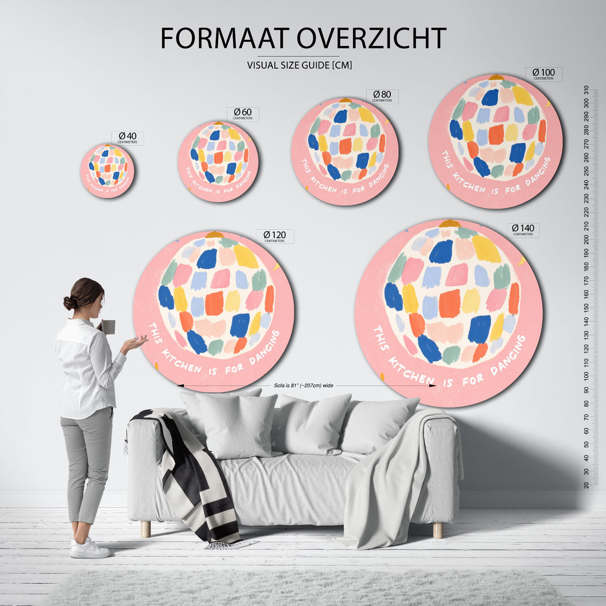 Kleurrijke bol Muurcirkel
