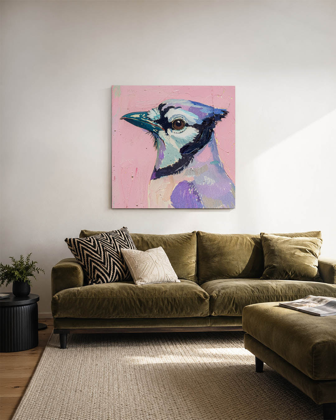 Vogelsilhouet in pastel Kunstwerk