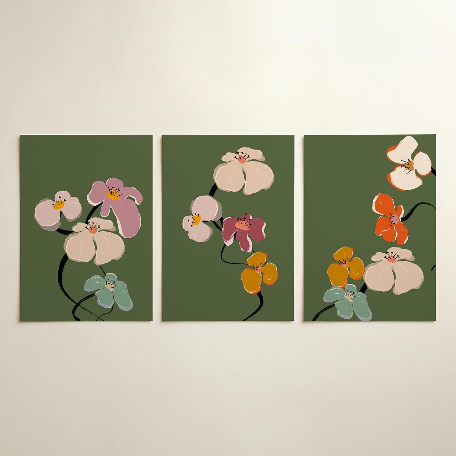 Bloemvormen en kleuren Posterset